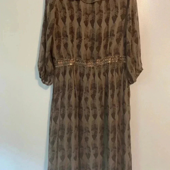 Sundance Womens Brown Silk Chiffon Ruffle Dress - Picture 6 of 7